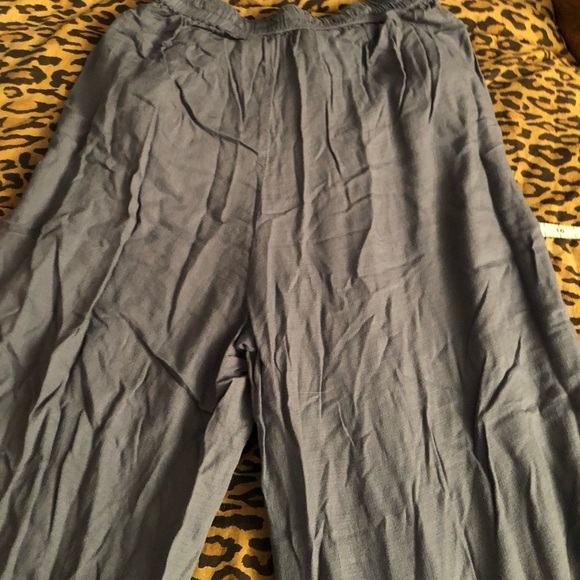 Onia size XS slate blue CHLOE high slit wide leg pant elastic waist pockets - Picture 5 of 16